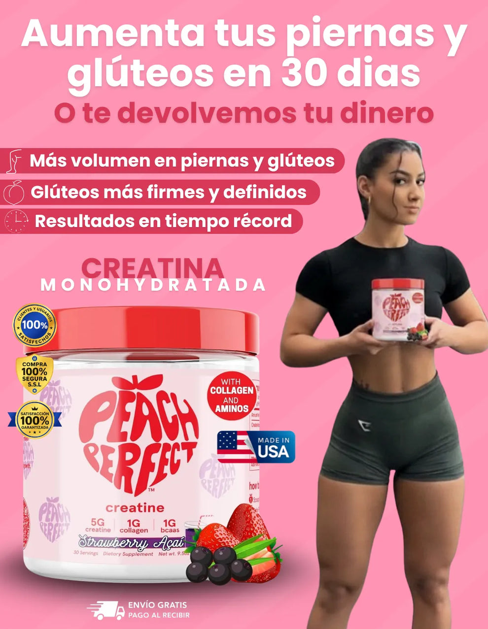 Creatina Perfect Peach🍑BLACK WEEKEND 40 %  Fuerza y Tonificación en tus glúteos💪 + ENVÍO GRATIS ✅